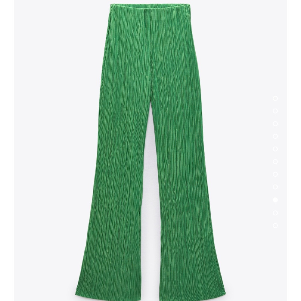 Zara Green Pleated Pants